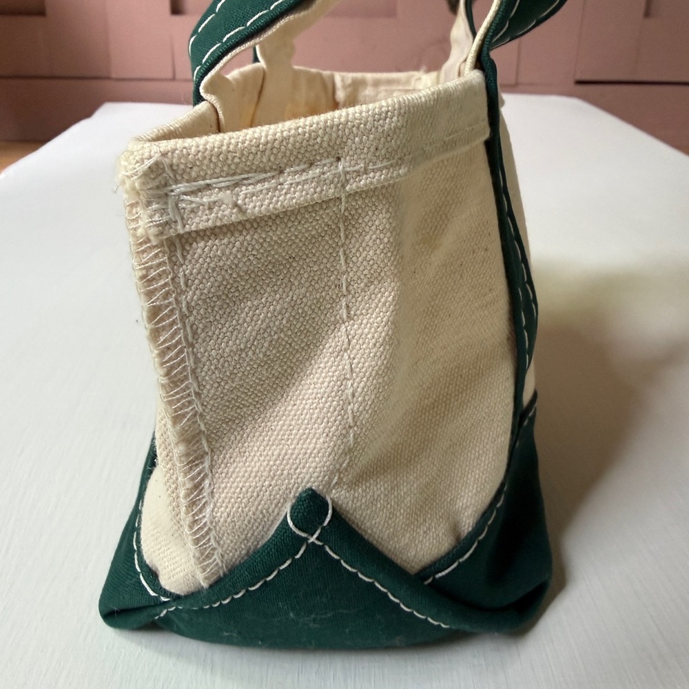 LL Bean Mini Boat And Tote House Embroidered USA Made Canvas Green 6'' EXCELLENT - Picture 4 of 9